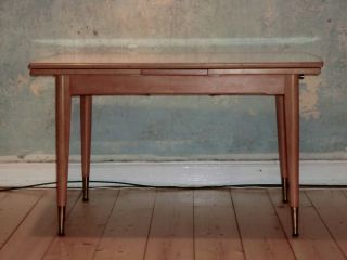 Küchentisch Couchtisch Schreibtisch 50er 60er Jahre Höhenverstellbar Ausziehbar Bild
