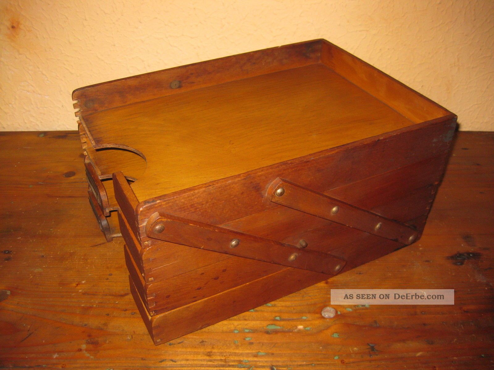 Alter Registerkasten Schreibtisch Papier Ablage Art Deco 4 Facher