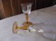Vintage Likörglas Schnapsglas Stengel Glas Honiggelb Oder Bernsteinfarbig 2 St Sammlerglas Bild 1
