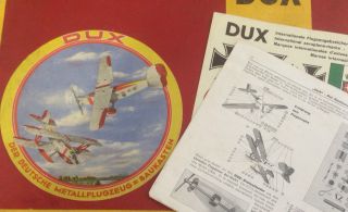 Dux Metall Flugzeug Baukasten Art.  104 Mit Anleitungsheft,  Aufklebebogen Aus1932 Bild