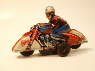 Huki Blechspielzeug Altes Motorrad Aus Blech Mit Friktionsmotor Top Bild