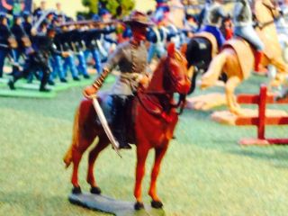 Elastolin - Western - Südstaaten Soldat - Offizier Zu Pferd 4 Cm Bild