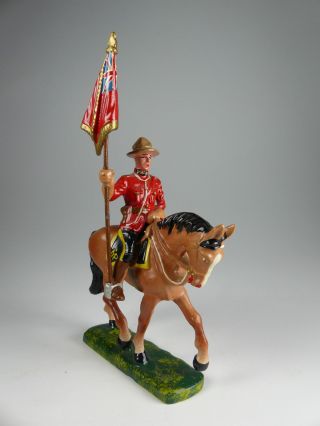 Lineol Duscha Mountie Figur Zu Pferd - Mounted - 7cm Serie Nachkrieg Bild