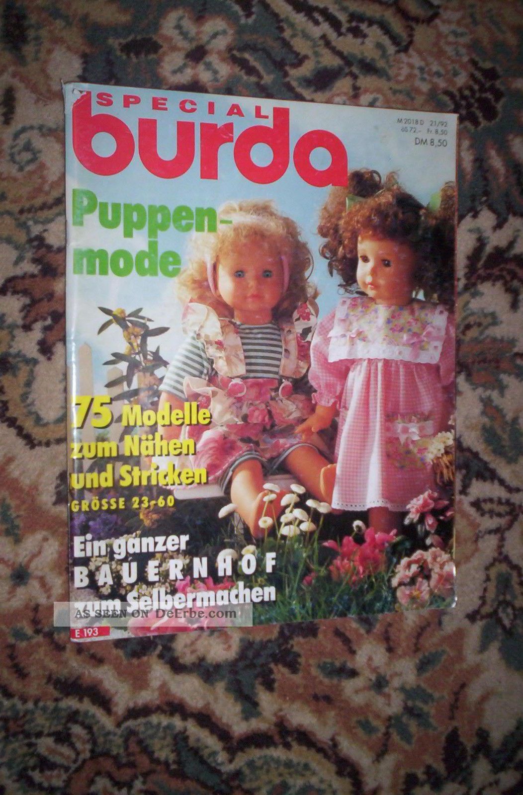 Spezial Burda Puppenmode Heft Von 1992 Mit Anleitung Nostalgieware, nach 1970 Bild