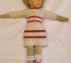 Handgestricktes Puppenkleid,  Strickkleid Für Kleine Schlanke Puppe,  32 - 35 Cm Original, gefertigt vor 1970 Bild 2