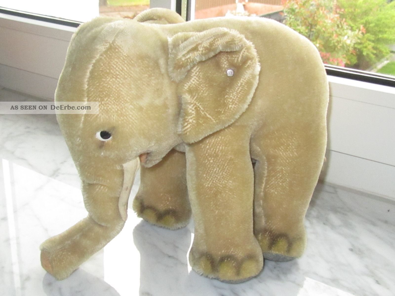 Schöner Alter Originaler Steiff - Elefant,  Ca.  20 Cm Hoch,  25 Cm Breit Tiere Bild