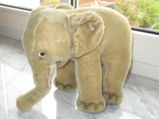 Schöner Alter Originaler Steiff - Elefant,  Ca.  20 Cm Hoch,  25 Cm Breit Bild