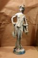 Jugendstil Figur Skulptur Keramik 1900 Sign.  Anton Nelson,  Adanine Gouda 60cm 1890-1919, Jugendstil Bild 1