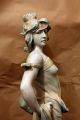 Jugendstil Figur Skulptur Keramik 1900 Sign.  Anton Nelson,  Adanine Gouda 60cm 1890-1919, Jugendstil Bild 7