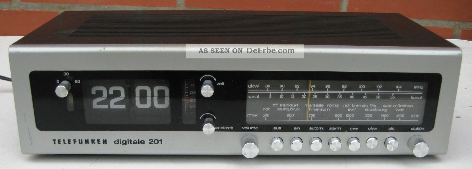 Telefunken Klappzahlen Wecker Digitale 201 Uhr Radio - Vintage - 1970-1979 Bild