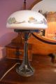 Tischlampe Jugendstil Leuchte Antik Schreibtischlampe Kuppel Blüten Messing 1920-1949, Art Déco Bild 3