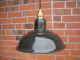 Alte Bauhaus Art Deco Lampe Deckenlampe Emaille Messing Fassung Loft Industrie 1920-1949, Art Déco Bild 4