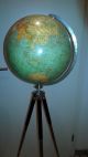 Großer Tripot Globus - - Stativ - Um 1950 - Columbus - Pappkugel Bis 180 Cm Hoch Wissenschaftliche Instrumente Bild 1