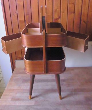 60er,  Nähkasten,  Dänish Design,  Sewing Table,  Mid Century Guter Gebrauchter Bild