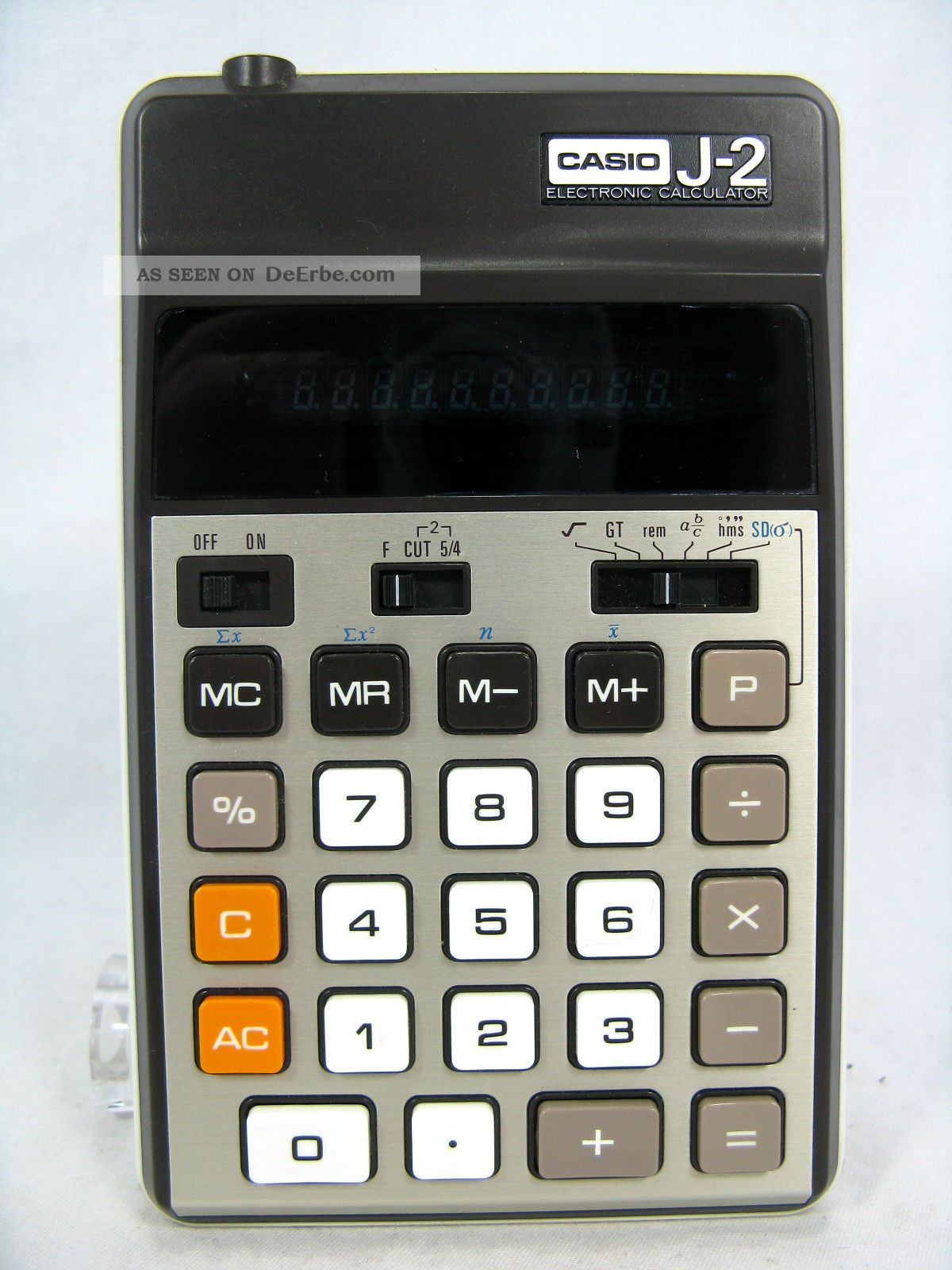 Rare 70´s Vintage Calculator Taschenrechner Casio J 2,  Ac Adapter 1970-1979 Bild