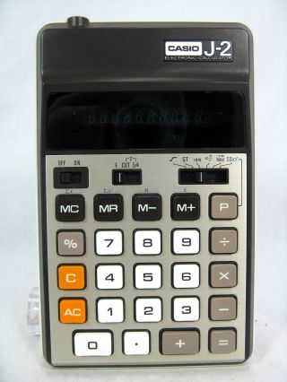 Rare 70´s Vintage Calculator Taschenrechner Casio J 2,  Ac Adapter Bild