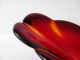 Murano - Glas (?) : Große Schale,  Exotische Blattform,  Rot/gelb - L.  Ca.  41 Cm Glas & Kristall Bild 3