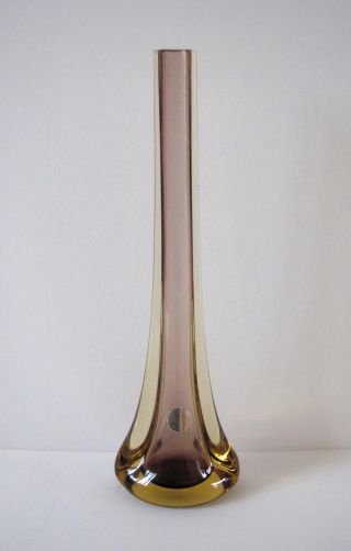 Murano - Glas: Langhals - Vase,  Tropfen - Form,  Sommerso,  Terra,  Lila,  H.  Ca.  29,  5 Cm Bild