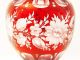 Wunderschöne Vase,  Roter Überfang,  Floral Geschliffen Sammlerglas Bild 4