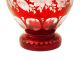 Wunderschöne Vase,  Roter Überfang,  Floral Geschliffen Sammlerglas Bild 6