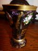 Ranftbecher M Poliergoldrand Violett Mit Floraler Emaille Malerei Überfang Glas Sammlerglas Bild 1