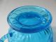 Alte Art Deco ? Deckeldose Bonboniere Pressglas Blau Glasdose Shabby Selten Sammlerglas Bild 3