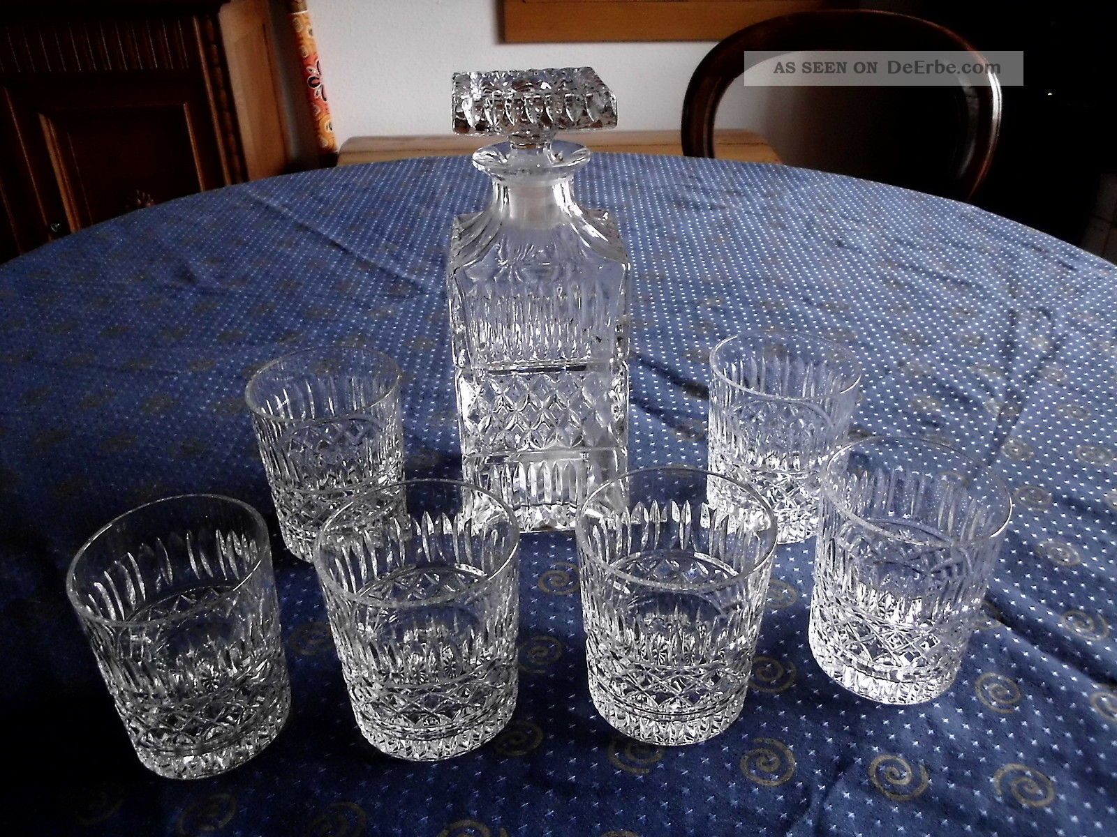 Lausitzer Bleikristallgläser,  6 Stück,  Mit Karaffe Kristall Bild