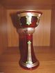 Jugendstil Glas Kelch Pokal Weinglas M Wunderschöner Emaille Bemalung 23,  5 Cm Sammlerglas Bild 1