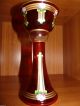 Jugendstil Glas Kelch Pokal Weinglas M Wunderschöner Emaille Bemalung 23,  5 Cm Sammlerglas Bild 4