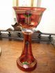 Jugendstil Glas Kelch Pokal Weinglas M Wunderschöner Emaille Bemalung 23,  5 Cm Sammlerglas Bild 8