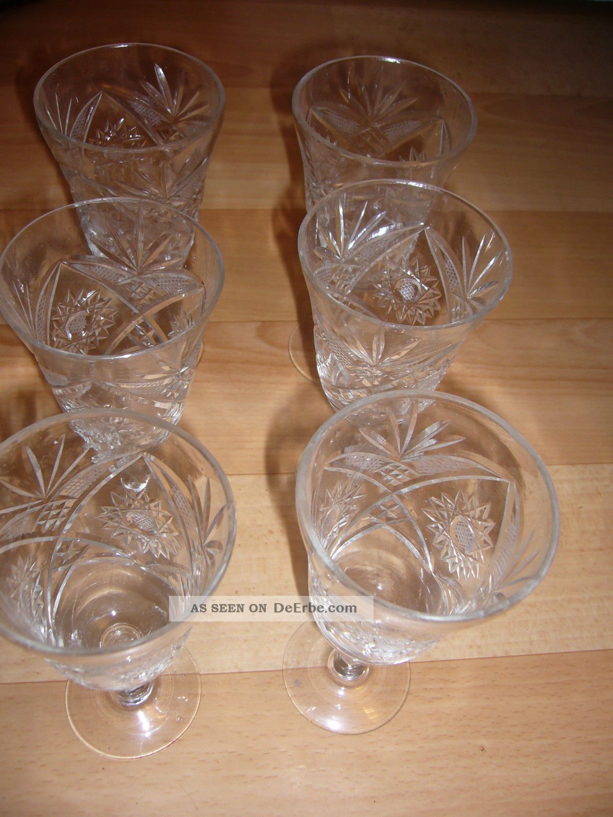 6 Alte Weinkelche Kristall Bild
