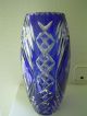 Große Kristallvase Vase Kristallglas Kristall Ca.  27 Cm Blau Edler Schliff Kristall Bild 3