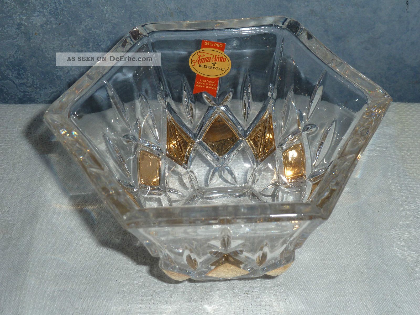 Sechseckige Bonboniere Lead Crystal Anna Hütte Bleikristall Schale Dekoration Kristall Bild