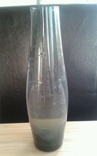 Sehr Schöne Rauchglas Vase - Fisch - Verzierung Rotter Bild