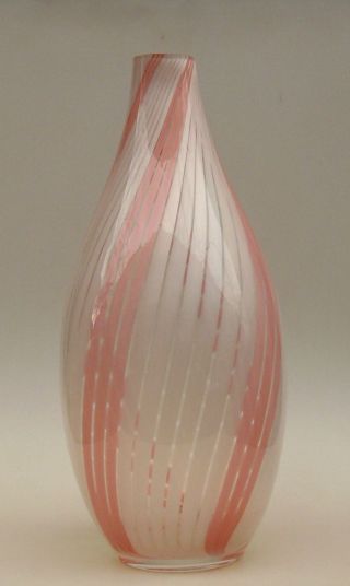 Murano Vase,  Rosa Weiß Pastelltöne,  29 Cm,  Um 1960 Bild