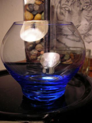 Vase Glas,  Villeroy & Boch,  Bläulich/türkis,  W.  Wagenfeld ?,  Makellos,  9,  5 Cm H Bild
