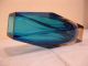 Murano Block Vase,  Blaue Facettenvase 3 - Fach,  20,  8 Cm Groß Glas & Kristall Bild 1