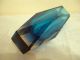 Murano Block Vase,  Blaue Facettenvase 3 - Fach,  20,  8 Cm Groß Glas & Kristall Bild 2