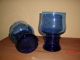 2 Vasen/kerzenhalter,  Blau,  Gebrauchsglas,  Mundgeblasen In Form Von Pokalen Glas & Kristall Bild 1