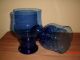 2 Vasen/kerzenhalter,  Blau,  Gebrauchsglas,  Mundgeblasen In Form Von Pokalen Glas & Kristall Bild 3