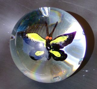Muranoglas Seltener Briefbeschwerer Paperweight Schmetterling Butterfly 7,  5 Cm Bild