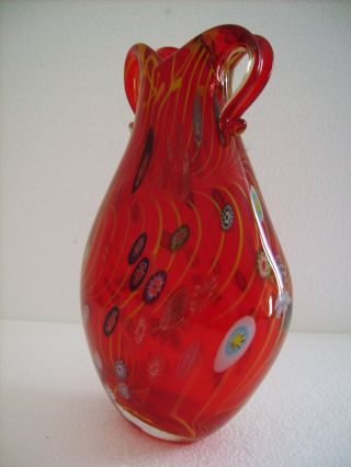 Große Glas Vase Muranoglas Murinnen.  Millefiorie.  3kg. Bild