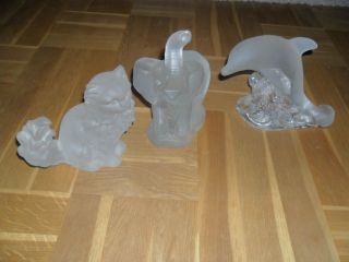 Bleikristall Figur Glaß Sammlung Elefant Katze Delphin Bild