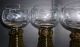 4 Römer Weingläser Brauner Gerippter Geschlossener Trompetenfuß Beerennuppen0,  1l Glas & Kristall Bild 1
