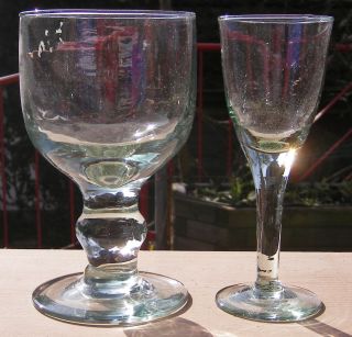 2 Alte (?) Sehr Schöne Mundgeblasene Gläser Portwein Pokalglas Weinglas Bild
