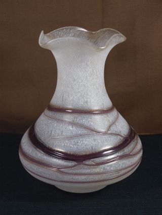Poschinger Vase Glasvase Irisierendes Schaumglas Fadenauflage Jugendstil Art Bild