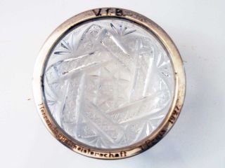 Wunderschöne Kristall Schale Mit 800 Silber Rand; 1 Preis 1927 Vfb Bild