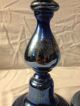 1 Paar Blaue Antike Leuchter Bauernsilber Biedermeier Schaumglas Ko - 1443 Glas & Kristall Bild 1