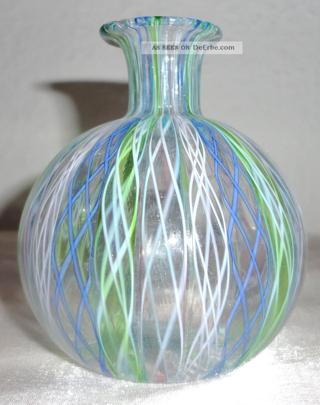 Rare Antique Murano Glass Vase Reticello, 1950/60 Avem, Collectible