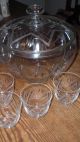 Schönes,  Altes Bowle Service - Bowleset Mit 9 Gläsern,  Geschliffenes Dekor Glas & Kristall Bild 8